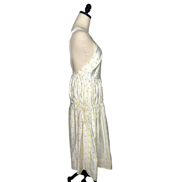 NEW! Stine Goya M Tulula Embroidered Daisy Midi Dress Open Back White Yellow - Picture 4 of 12